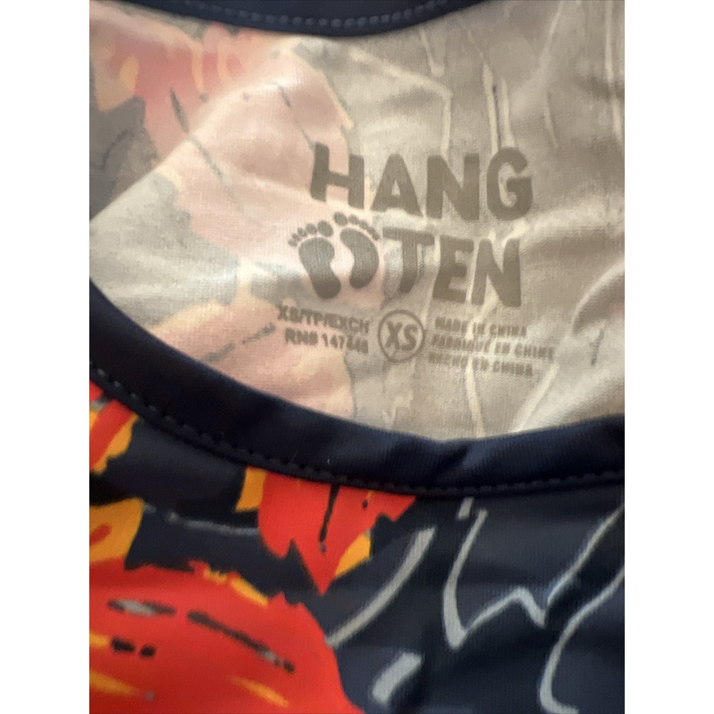 Hang Ten Long Sleeve Sun Tee Rash Guard-UPF 50+-Quick Dry Pocket Orange XS - Picture 3 of 5